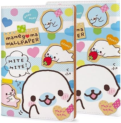 Amazon A5サイズ対応 まめゴマ ブックカバー ノートカバー メモ帳カバー 手帳カバー 文庫 本 軽量 耐久性 レザー 読書 アニメ キャラクター かわいい Panmax ブックカバー 文房具 オフィス用品