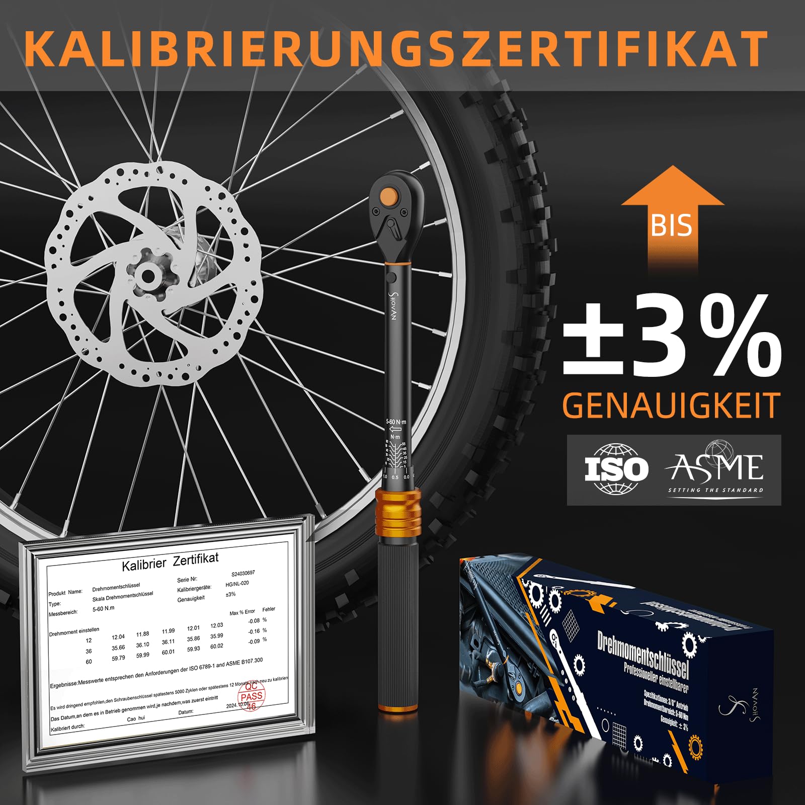 Clé Dynamométrique Moto 3/8 Pouces - Tête à Cliclet Réversible 72 Dents - Cle Dynamometrique 5-60 Nm - Adaptateur 3/8" Vers 1/4" - Joint Universel 3/8" - 75 mm Extension - pour Vélo, Moto et Voiture