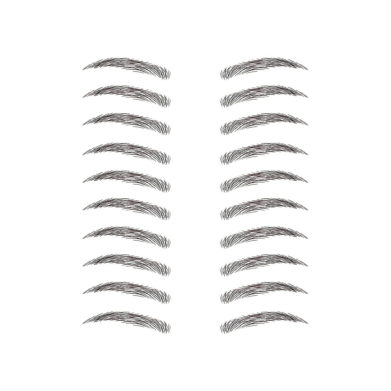 Neva NudeInstant Eyebrows 10 Pairs, Dark Brown/Black Temporary Eyebrows | Easy Application & Long Lasting | Waterproof (Amorous Assistant)