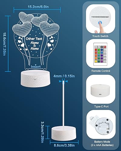 Miniatura 10 de Attivolife Lámpara de madera 3D personalizada, luz nocturna LED de color cálido, decoración de habitación con imagen personalizada, tu nombre, día