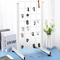 Vista 2 de Fumete 4 pares de patas de rejilla de alambre, base en T, tubo rectangular, soporte de pared de alambre, base de panel de rejilla, accesorios