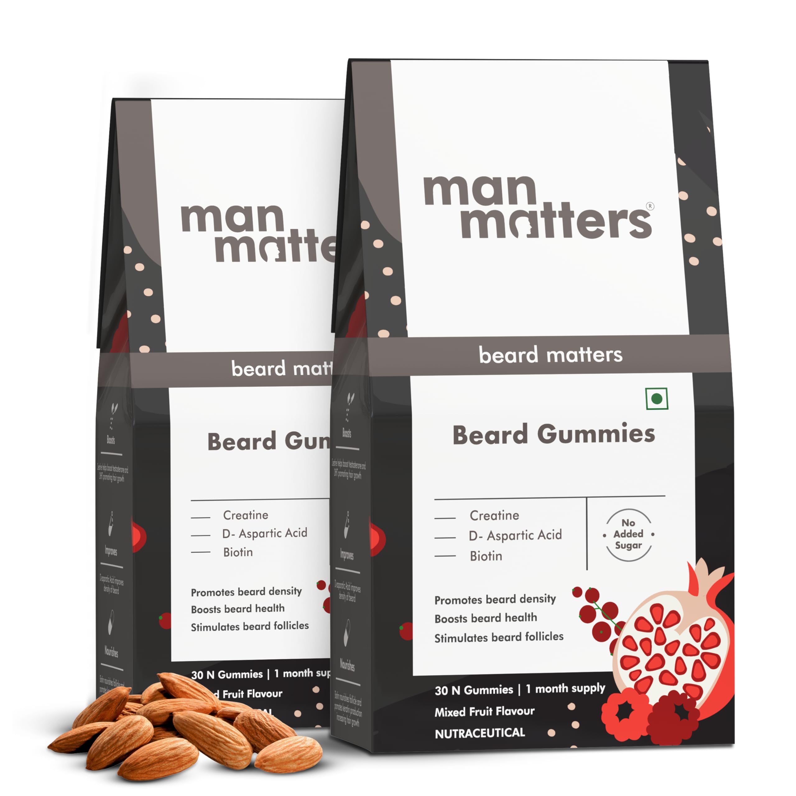 Man Matters Beard Gummies for Men | 60 Days Pack | Thicken Beard, Stimulates Beard Follicles & Improves Beard Density | Biotin, D-aspartic Acid & Creatine | Gelatin-Free, Non-GMO, 100% Vegan (B0B2WS8Z8X) Amazon Price History, Amazon Price Tracker
