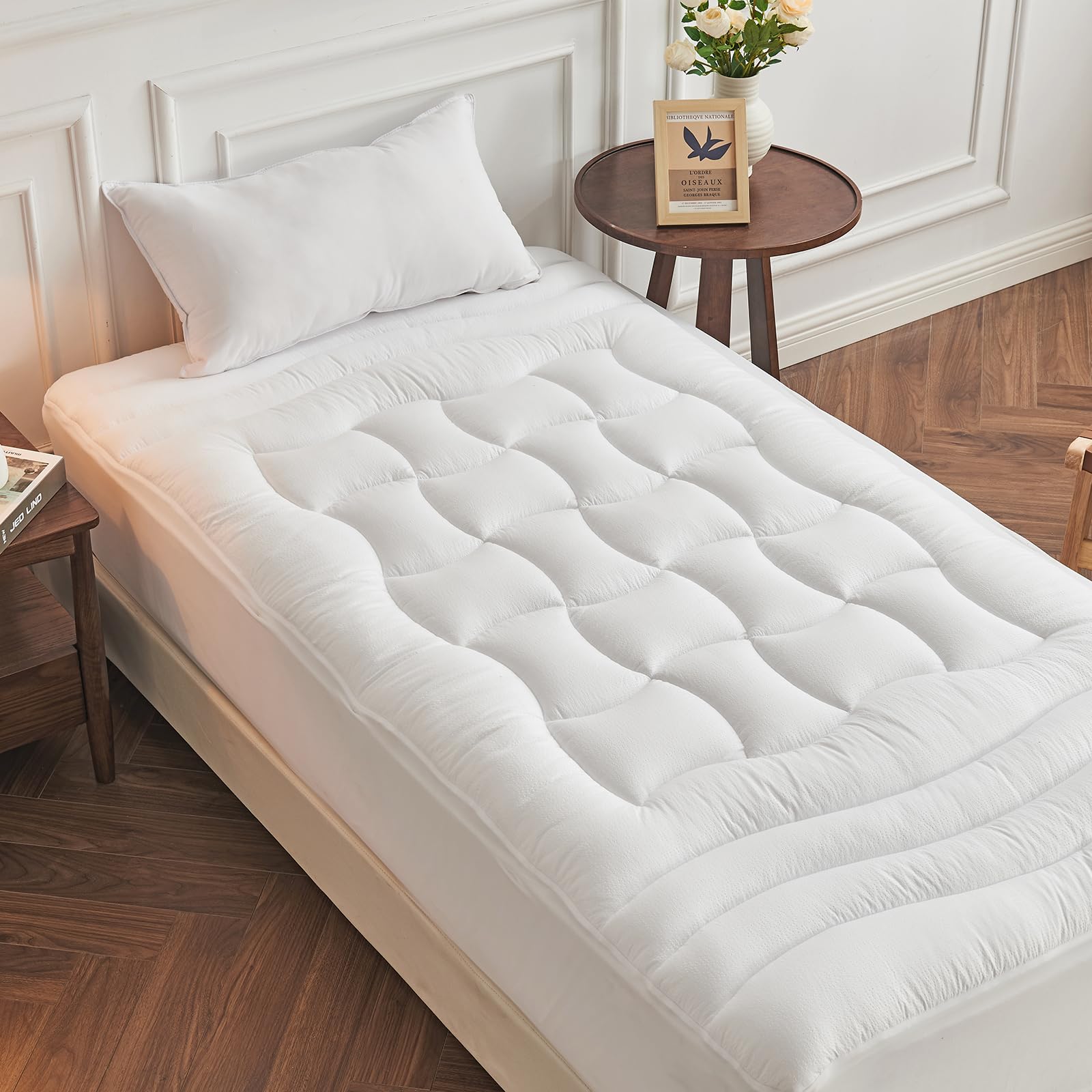Surmatelas ConforProtect 2 en 1 | Alèse et protège-Matelas intégrés | 7 cm de Confort | Imperméable, Moelleux, aéré, hypoallergénique (90x190 cm)