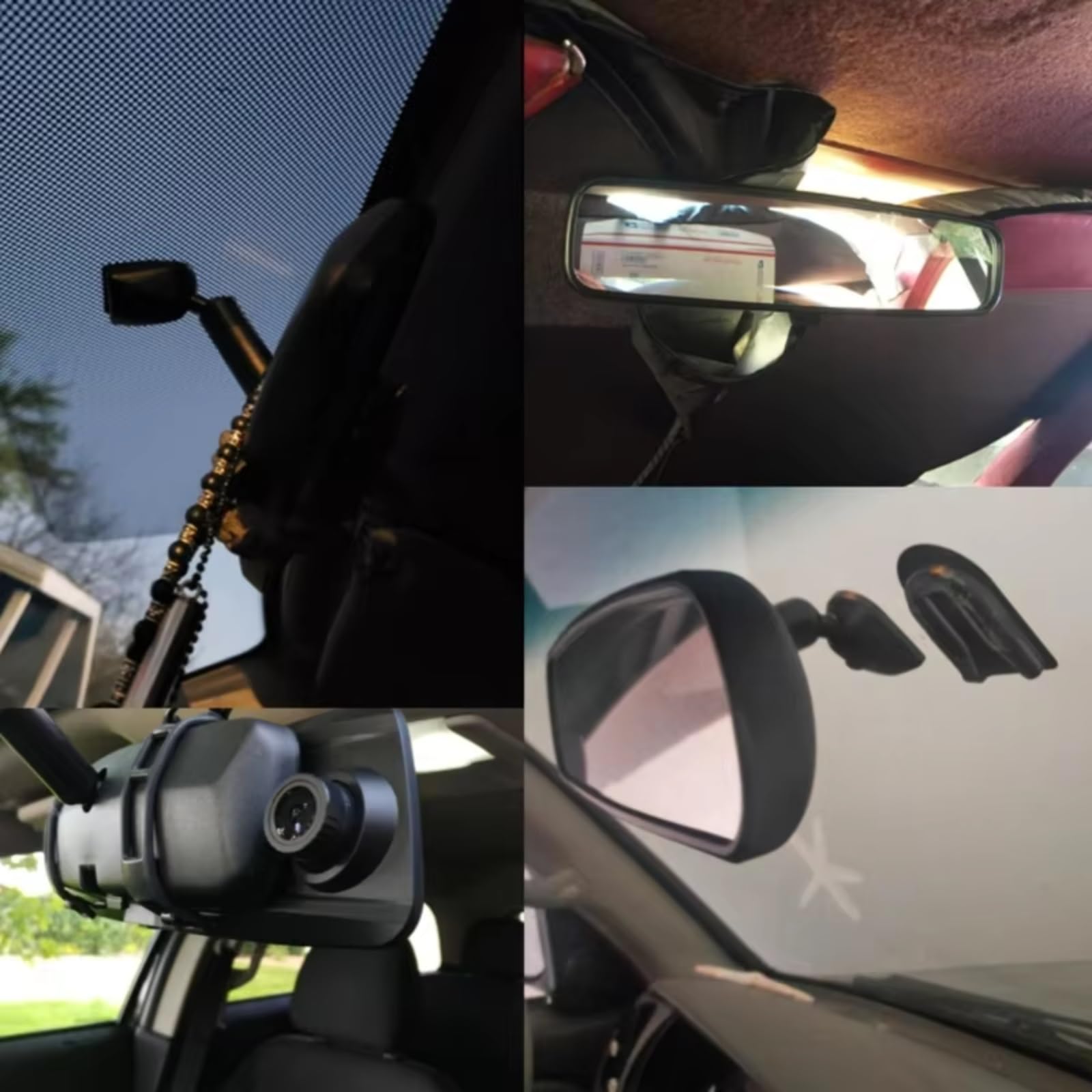 Compatible Avec Universel Verre ABS 8-10 Pouces Voiture Panoramique Intérieur Rétroviseur Pour Grand Angle Camion Aide Conduite Avec Ruban Adhésif(8Inch)