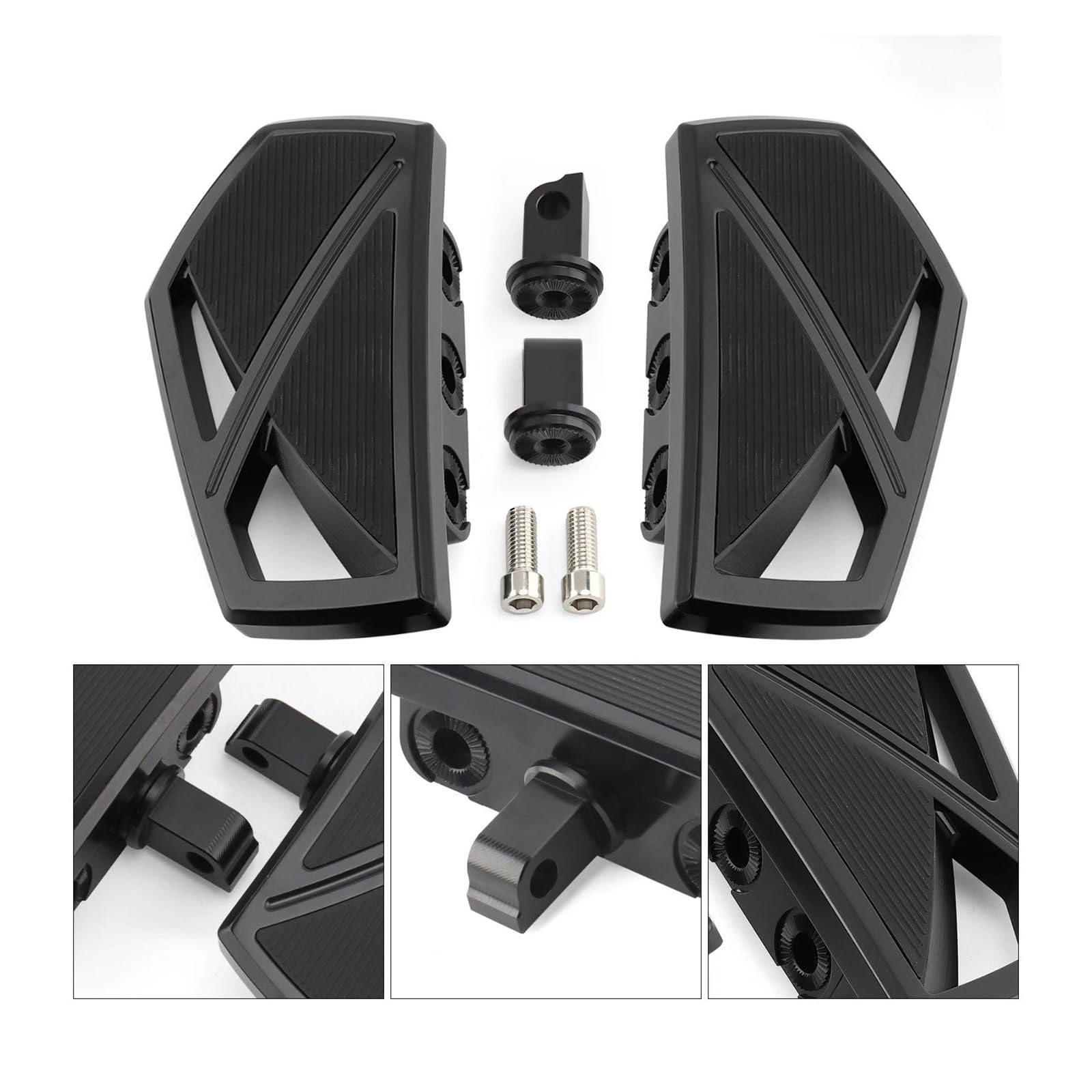 Estriberas Moto para Indian para Chief para Vintage para Springfield para Victory para Boardwalk para Hammer para Kingpin para Vegas para Phantom Foot Pegs Reposapiés(Floorboards Black)