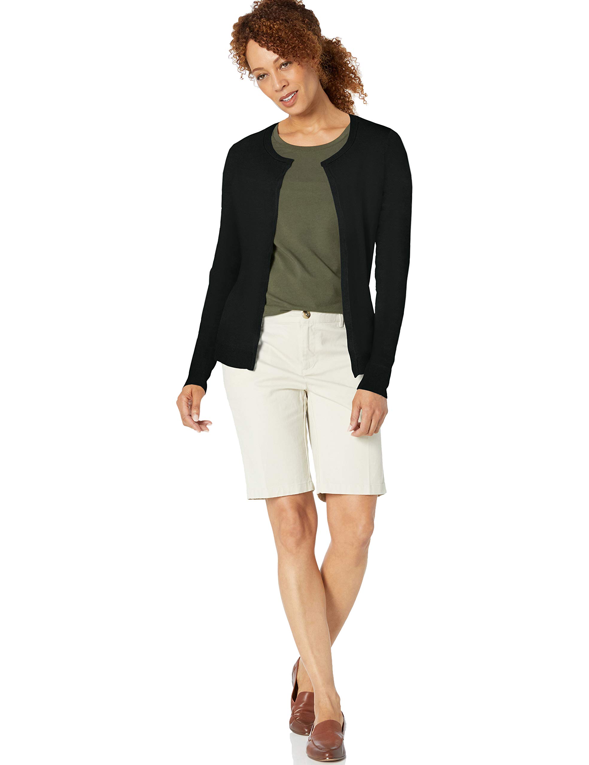 Amazon Essentials Mujer Jersey Cárdigan de Cuello a La Caja Ligero (Disponible en Tallas Grandes)