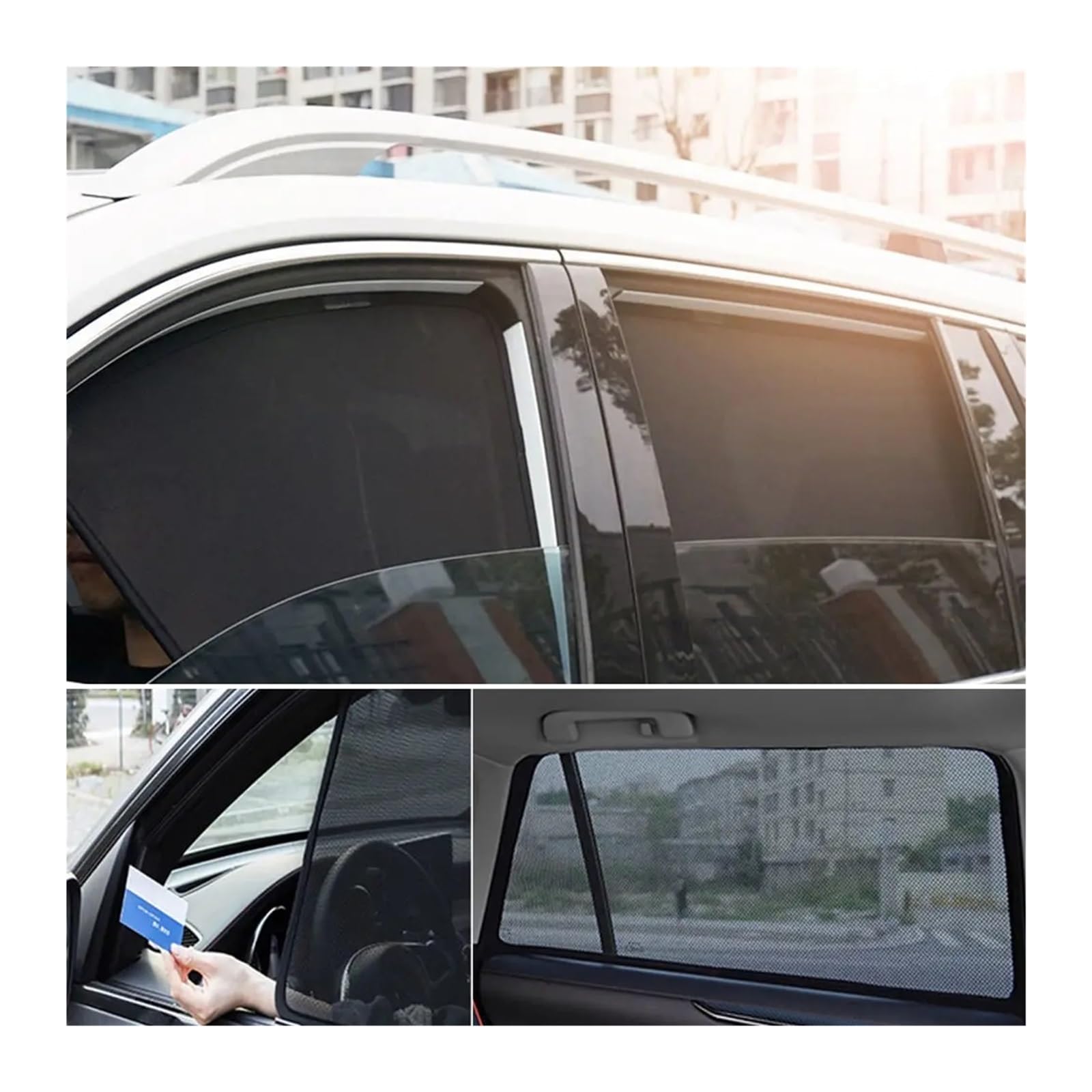 Parasol Ventanilla Coche Parasol para Parabrisas Delantero Y Trasero para X5 E70 2007-2013 Malla para Ventana Lateral De Verano Parasoles(4piece Side)