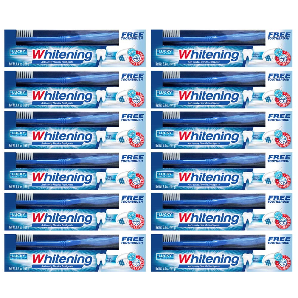 Toothpaste + Bonus Toothbrush, Whitening Anti-Cavity Fluoride, 6.4-oz.