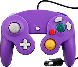 OSTENT Controlador de jogo de choque com fio para Nintendo Gamecube NGC Video Game cor Roxo