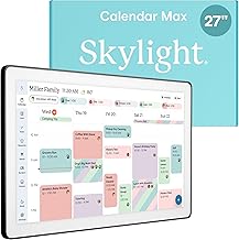 Skylight Calendar Max 27-Inch Smart Digital Calendar & Chore Chart, Family Organizer with Interactive Touchscreen Display Wall Mountable in Portrait or Landscape, Classic Black Frame