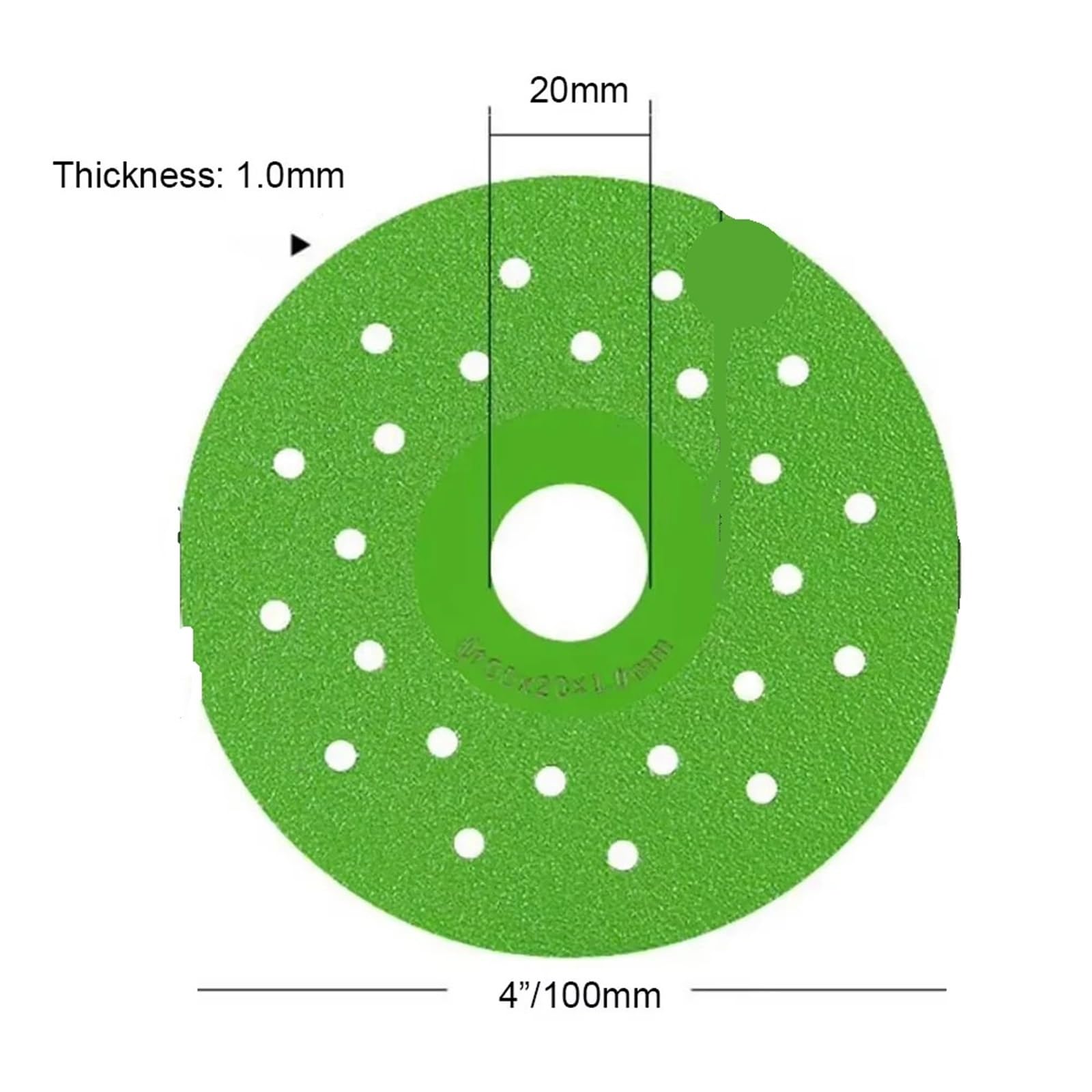 Disco de corte para porcelana, Disco abrasivo de diamante 4 pulgadas, 5 uds., verde for losa roca, azulejo, porcelana, cerámica, vidrio, granito