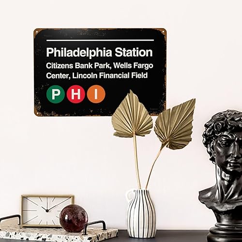 Miniatura 6 de Philadelphia Pro Sports Venue Subway - Letrero de metal vintage, carteles de estaño retro para hombre, cueva, bar, garaje, habitación, calles,