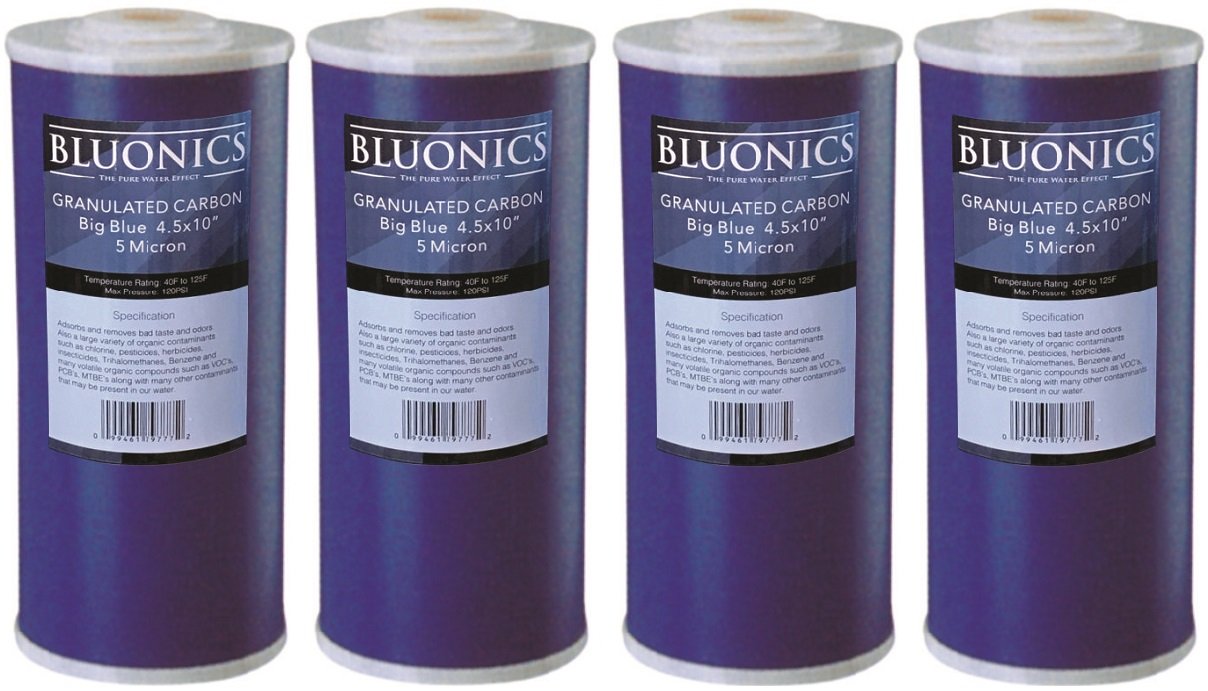 Bluonics Carbon Replacement Water Filters 4pcs GAC Granulated 4.5