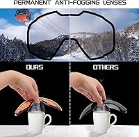 Vista 5 de FEISEDY Ski Goggles, OTG Snow Sport Goggles for Adult Youth, Anti-Fog UV400 Protection Bendable Dual-Lenses B2961 Naranja Vlt 53%