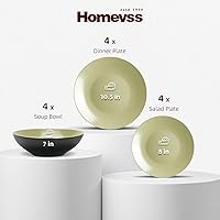 Vista 169 de Colors Life juego de vajilla, exterior negro brillante con interior de color mate