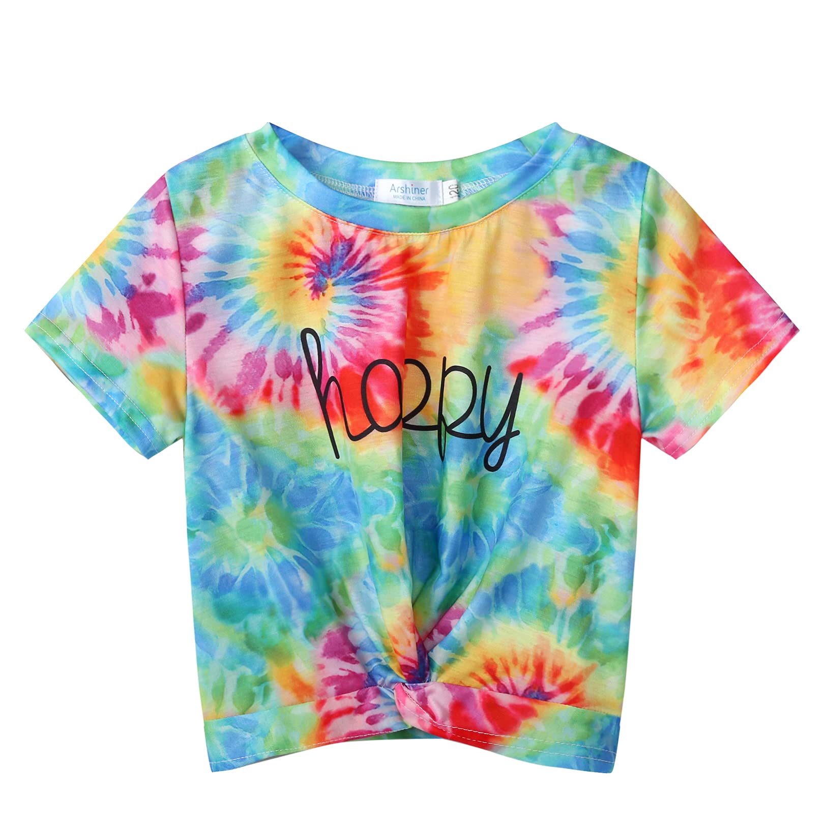 Arshiner Niñas Camisetas Verano Manga Corta Niños Algodón T-Shirt Moda Imprimir Escuela Blusa Lindo Cuello Redondo Camisa Ligero Casual Shirt para Niñas 5-12 Años