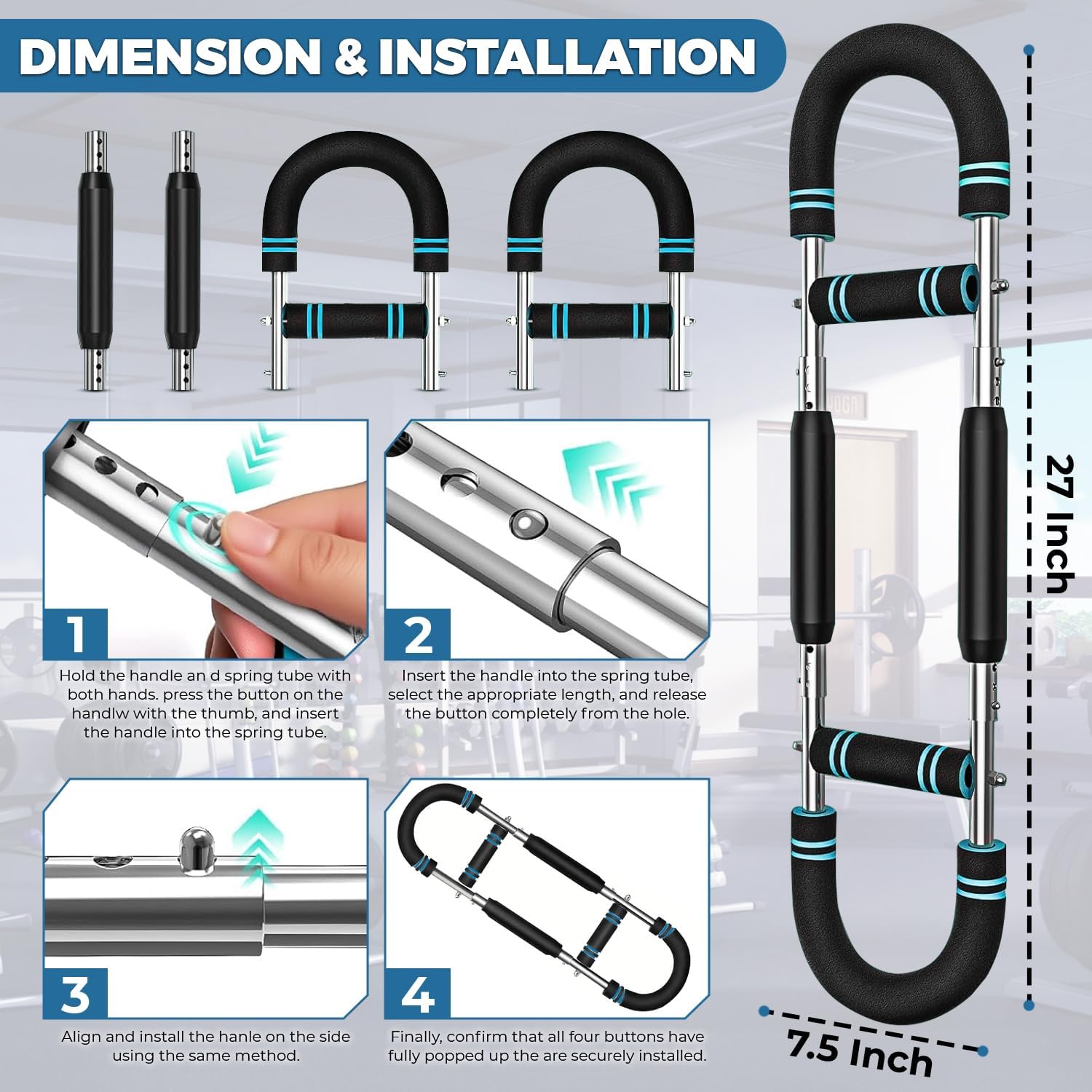 Twister Arm Trainer 40-100 lb, Adjustable Chest Workout Equipment Exerciser for Men, Portable Arm & Chest Twister Trainer for Women, Strength Training Fitness Equipment for Upper Body Muscle - Image 2