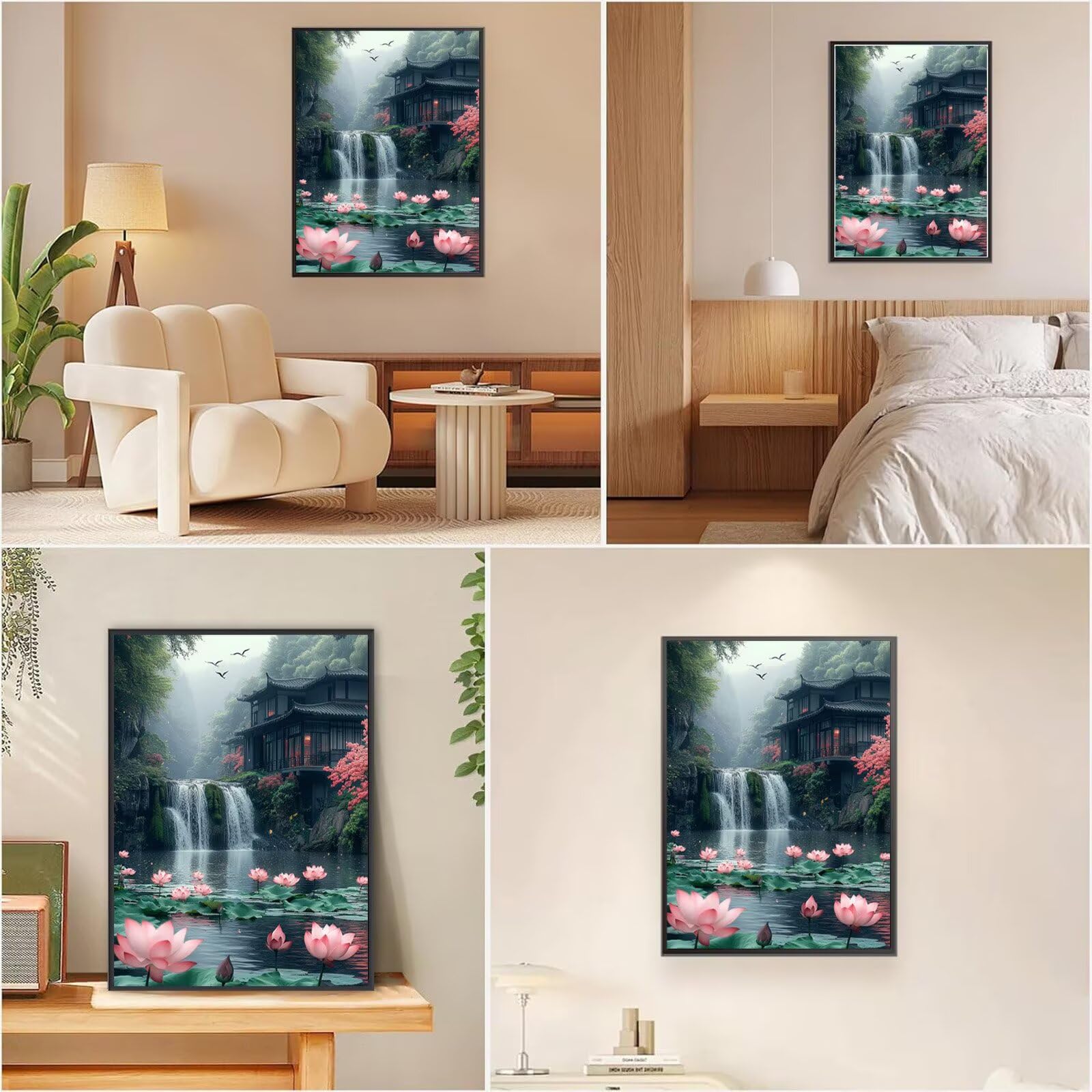 Diamond Painting Erwachsene Japanischer Stil 5D Diamond Painting Landschaft Muster DIY Set Erwachsene Anfänger Vollbohrer Diamanten Malerei Bastelset für Zimmer Wand Deko Schlafzimmer 60x80cm,Model731