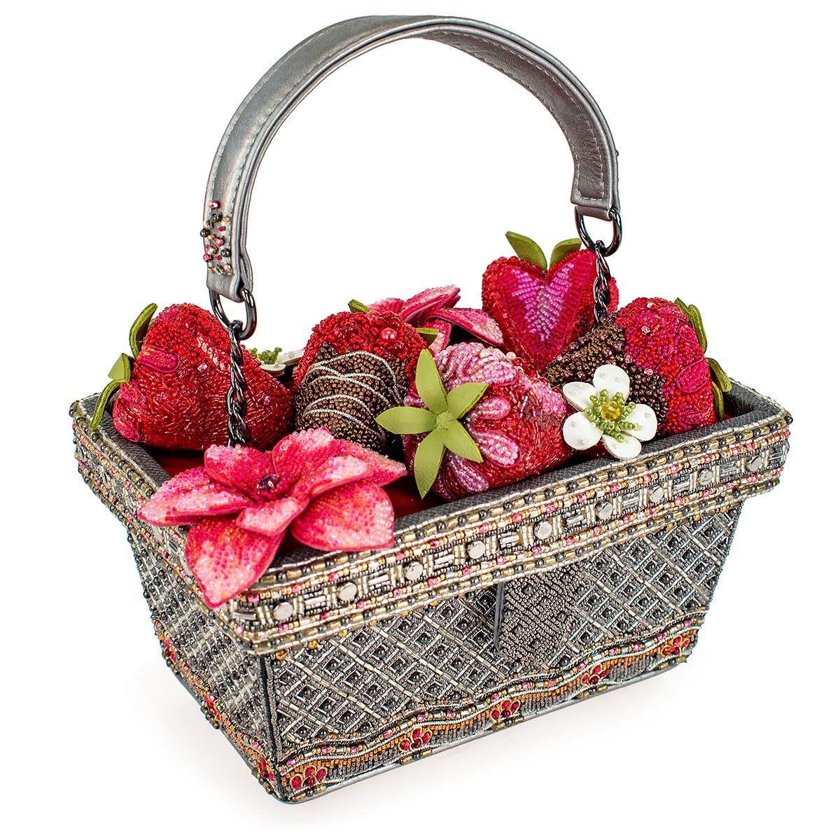 Mary Frances Women's Berry Beautiful Beaded Handbag Strawberry