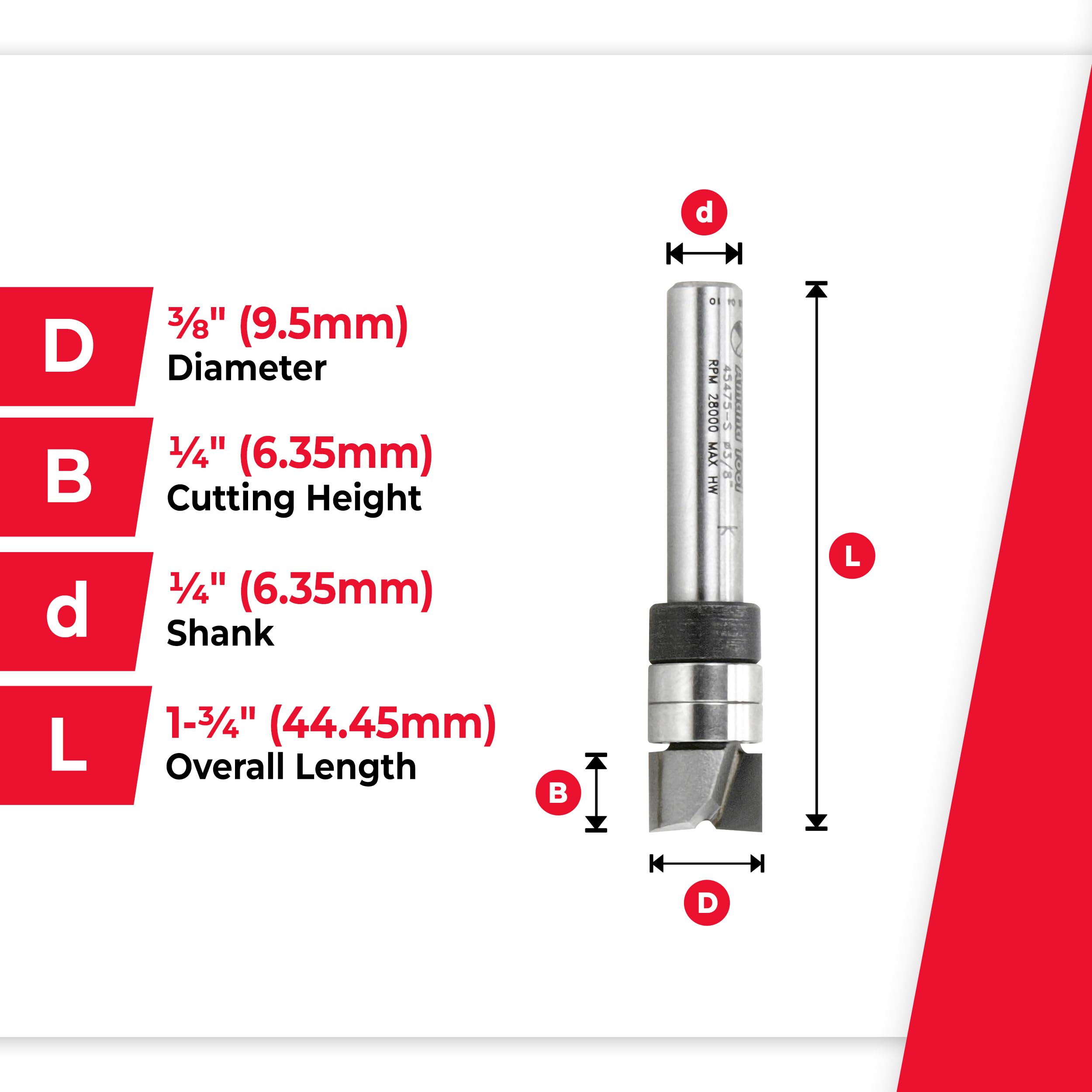 Amana Tool 45475-S Flush Trim Router Bit -4