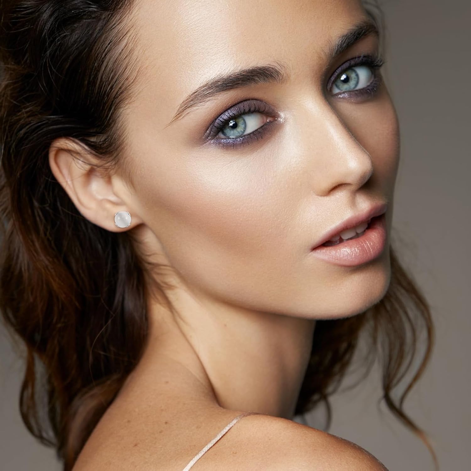 12 Pairs Multi Natural Gemstone Round Bead Ball Stud Earrings Stainless Steel Opal Tiger Eye Rose Quartz Onyx Stone Stud Earrings Set for Women - Image 5