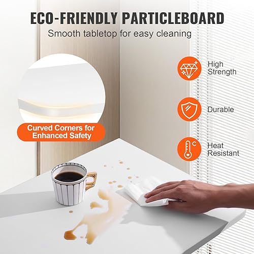 Miniatura 7 de VEVOR Mesa plegable montada en la pared, mesas de hojas colgantes para montaje en pared, escritorio flotante de madera para comedor, lavandería,