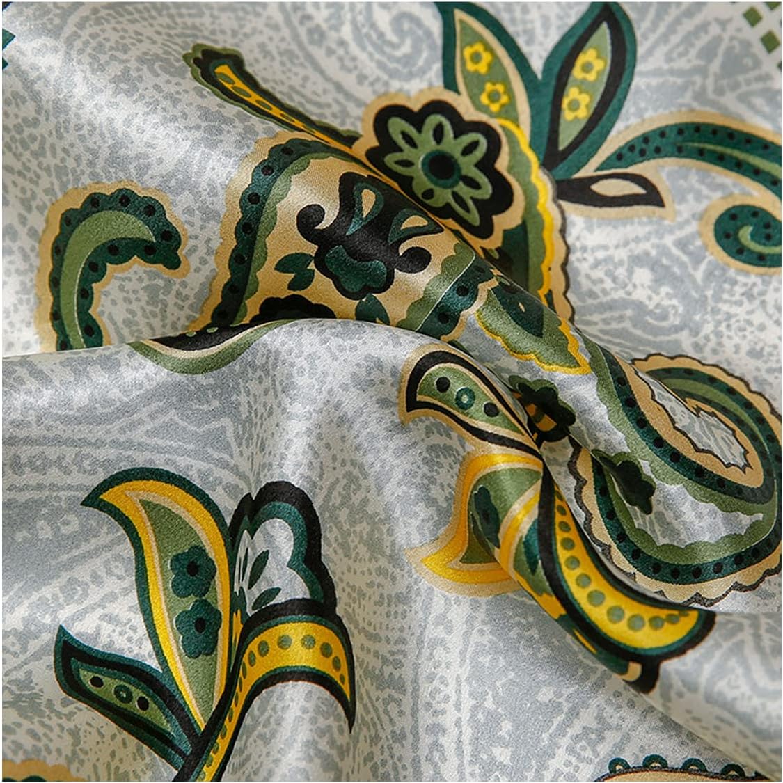 Aufeel Women's 100% Pure Mulberry Silk Small Square Scarf - Neckerchief Women - Silk Headscarf - 21" x 21" - Image 5