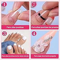 Vista 5 de Makartt Pegamento para uñas acrílicas, pegamento para aplicar con pincel para reparar uñas, pegamento profesional para uñas postizas de larga