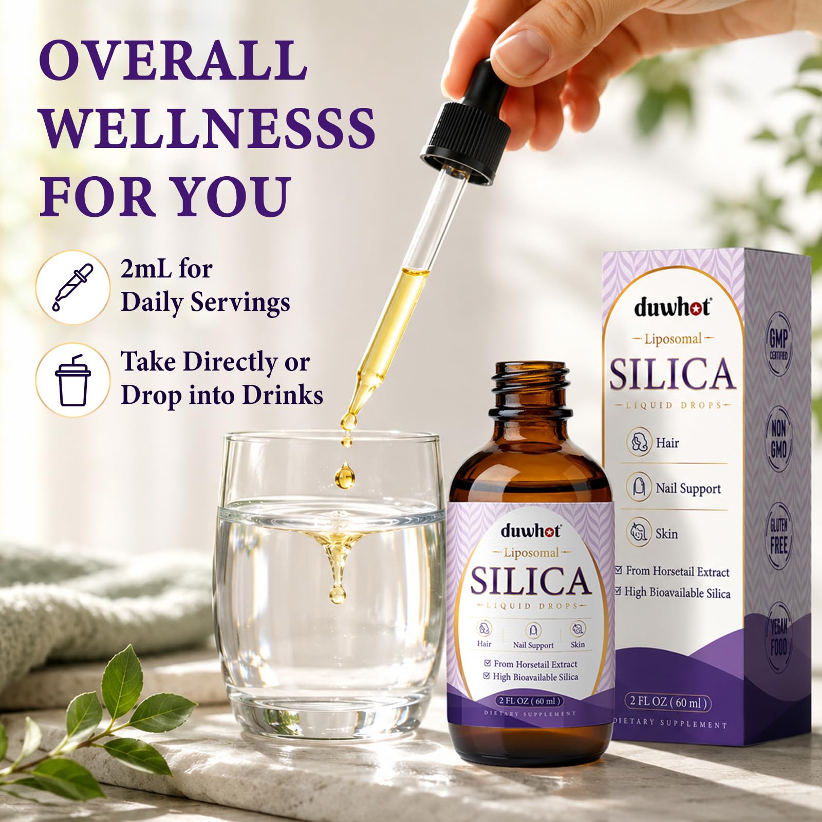 Liposomal Liquid Silica Supplement Drops for Women & Men, 2 Fl Oz — Amazon image 6