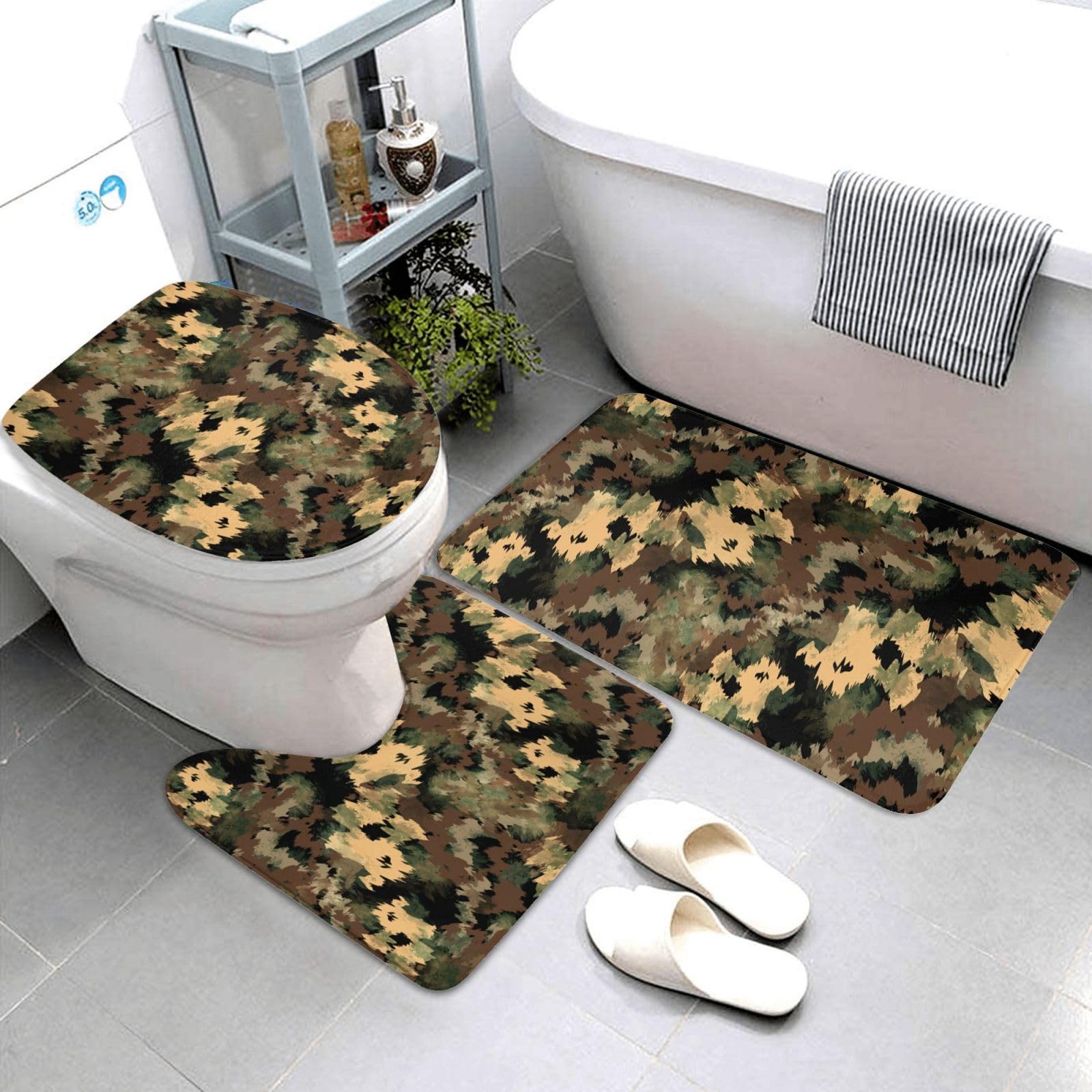 Tapis de salle de bain antidérapant vert pour éviter les glissades