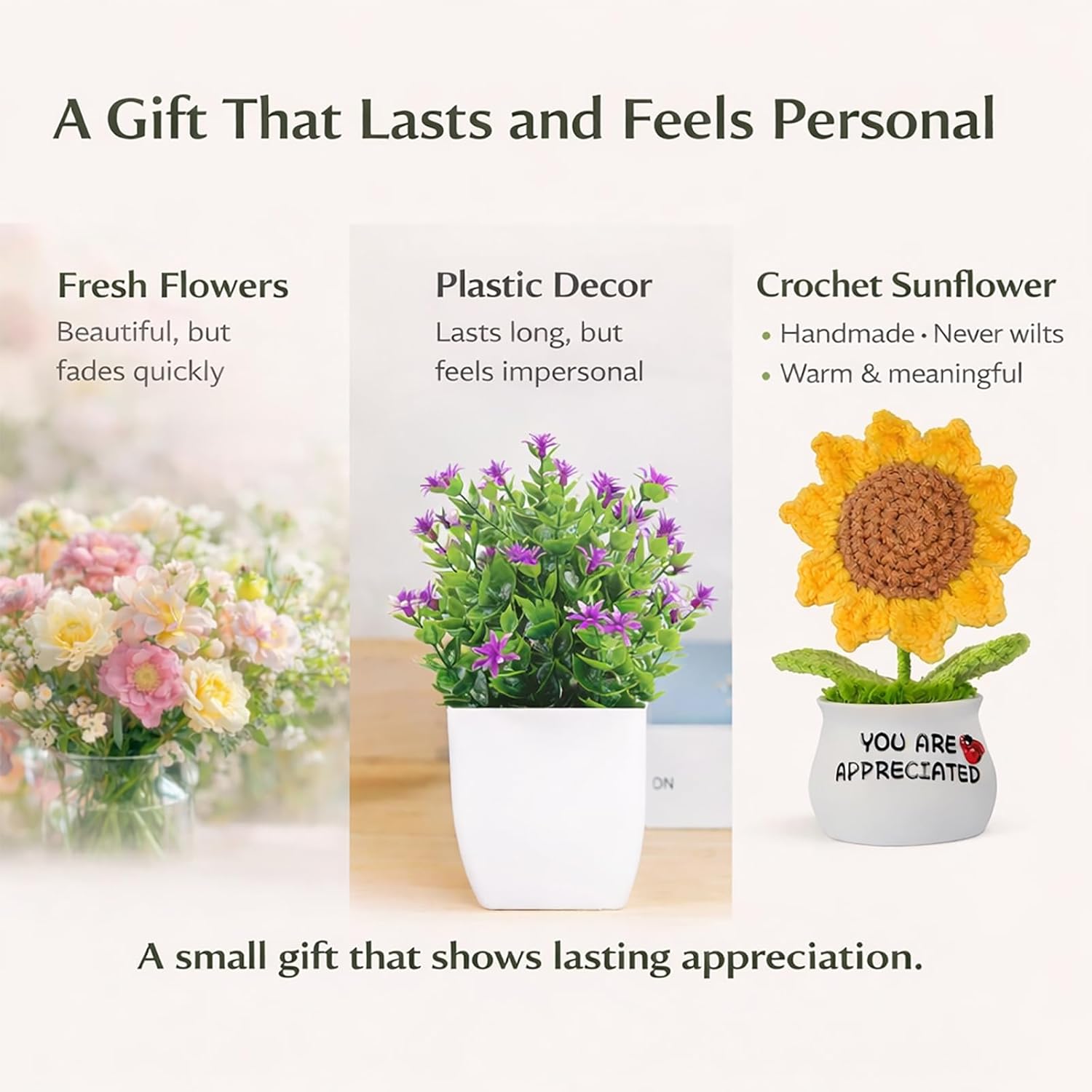 Crochet Sunflower Teacher Gift – Handmade, Never Wilt Desk Decor for Classroom or Office, Thoughtful Thank You Appreciation Gift from Students or Parents - Image 8