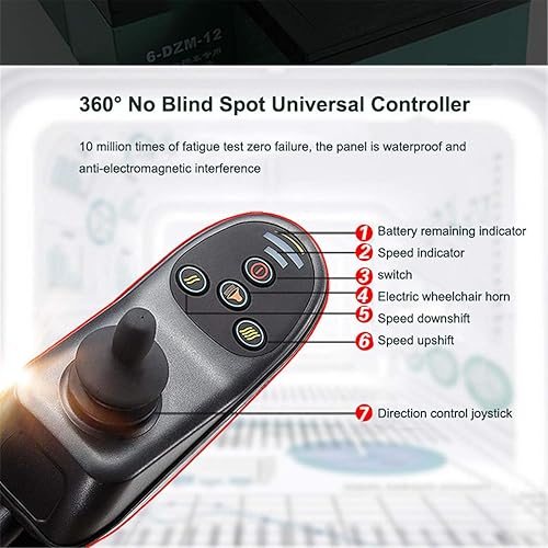 Miniatura 3 de NEOCHY Silla de ruedas portátil de moda portátil plegable compacta ayuda a la movilidad motorizada silla de ruedas scooter para viajes hogar