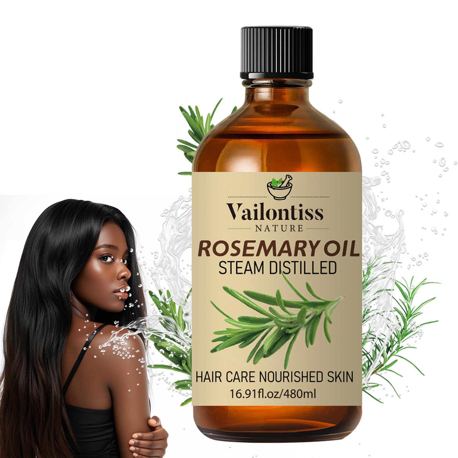 Rosemary Oil, Scalp & Hair Strengthening Oil, Rosemary Oil for Hair Growth, Dandruff Removal and Hair Strengthening for All Hair Types(Rosemary Oil, 16 Fl Oz)