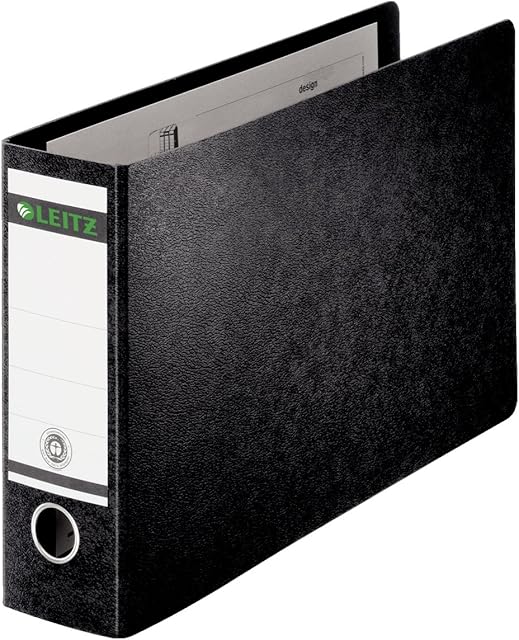 Leitz 211524 77 mm A3 Oblong Lever Arch File - Black (Pack of 2)