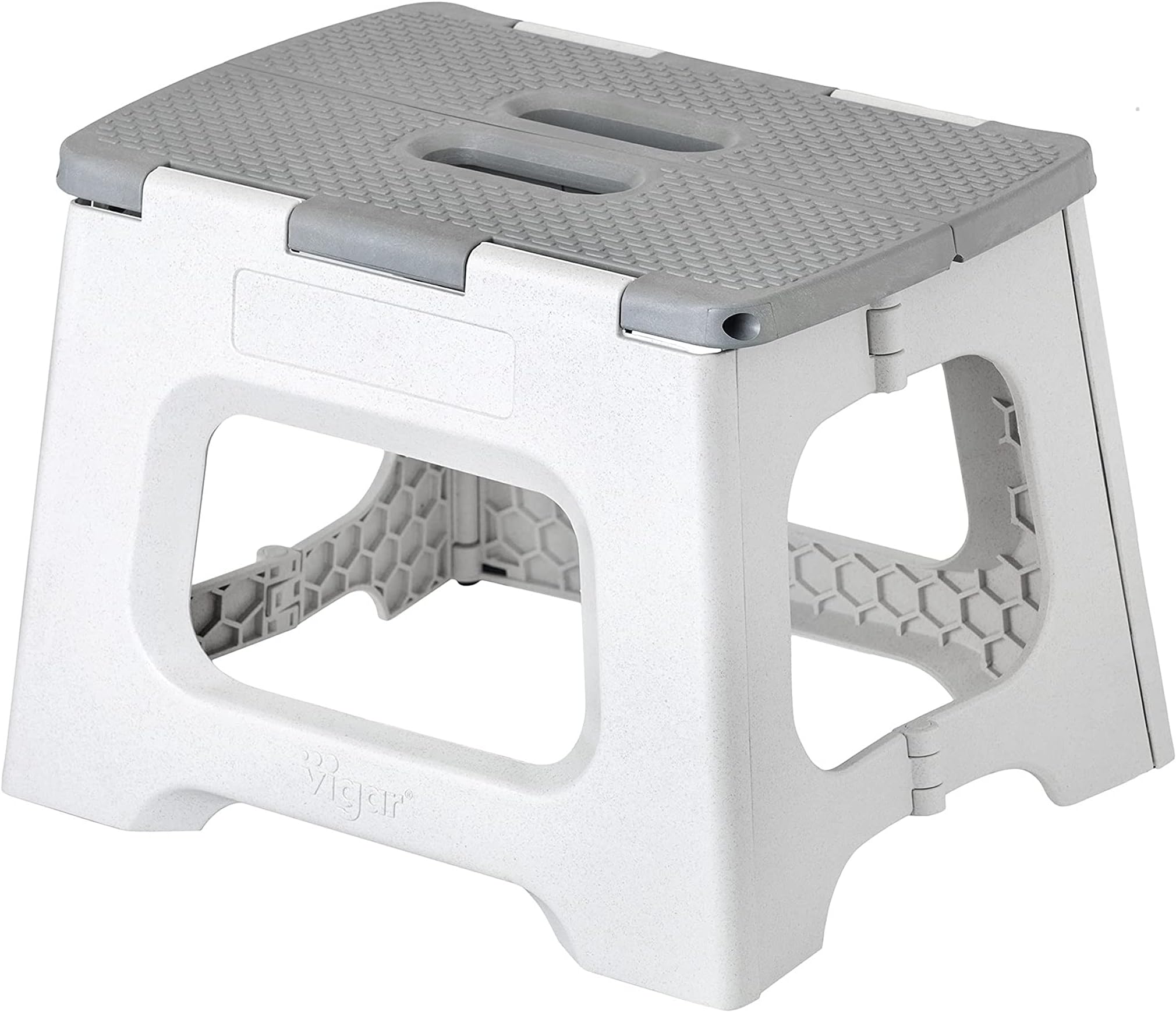Vigar Zeroline Compact Foldable Stool, 9 inches, Eco-Friendly, Lightweight, 330-pound Capacity Non-Slip Folding Step Stool for Kids and Adults