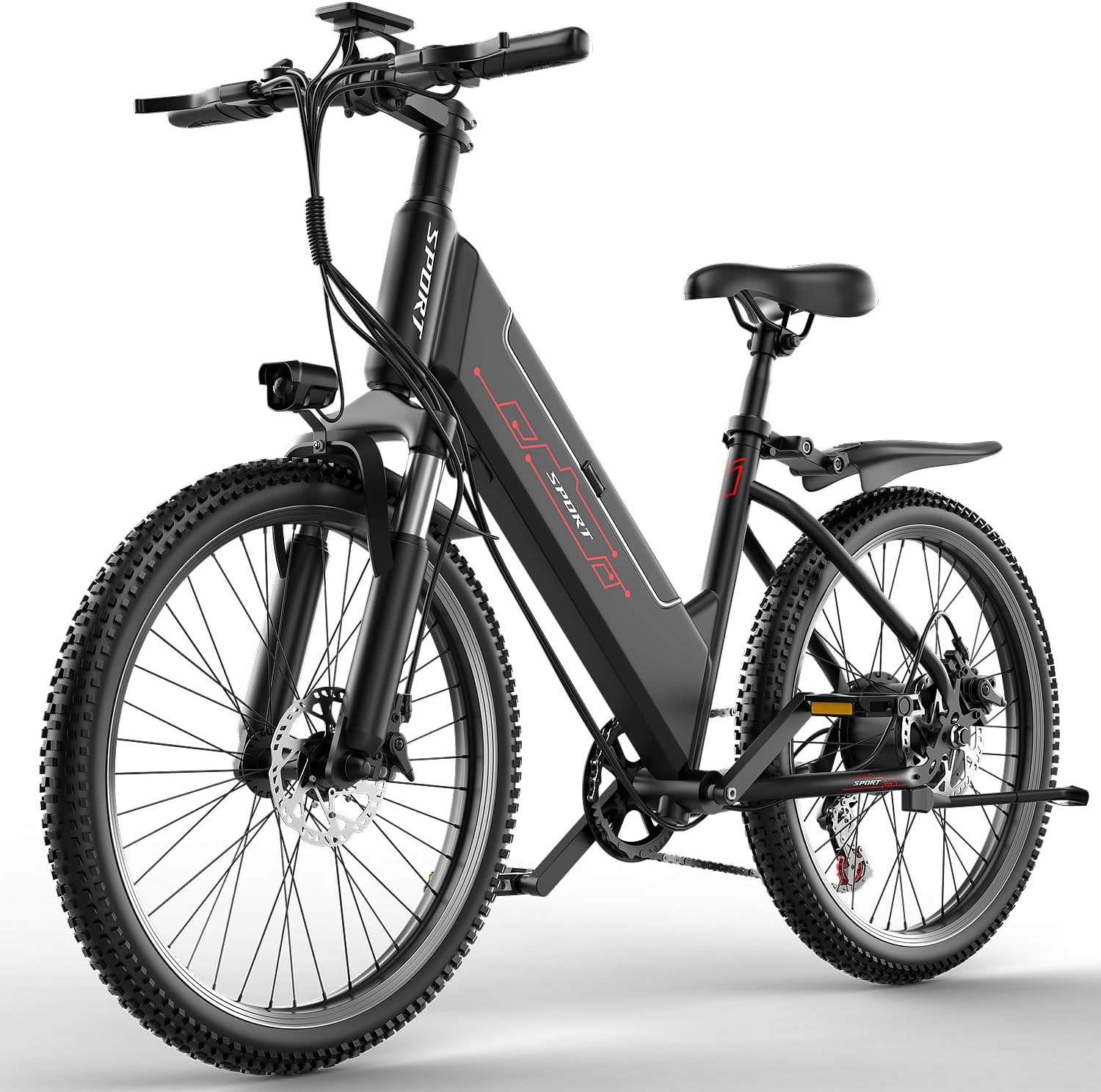 Electric Bike for Adults, 1000W Peak Motor, up to 45+Miles, 25mph Max Speed Electric Mountain Bike, 480WH Removable Battery Ebike, 26'' Tires, 7-Speed and Front Suspension