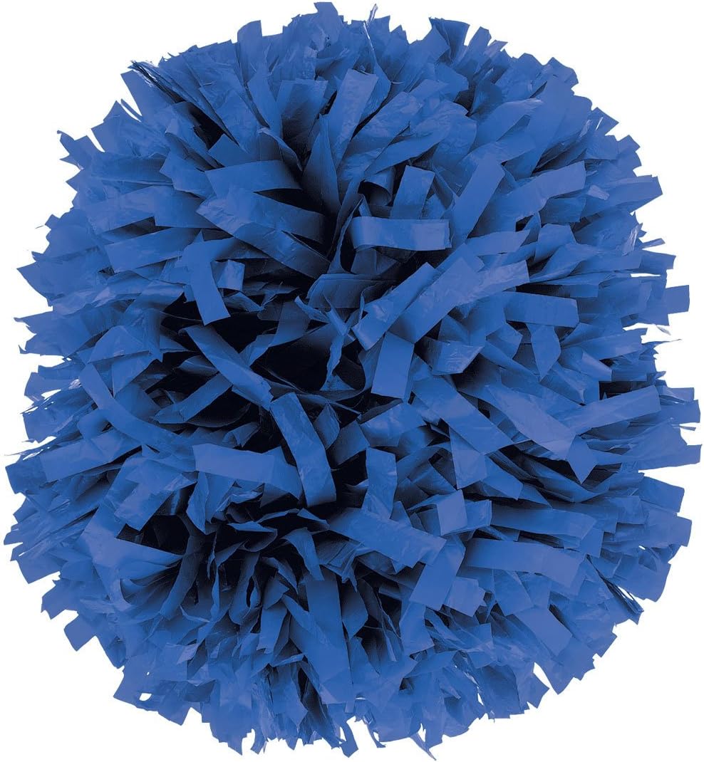Chassé Cheer Classic Solid Color Plastic Pom with Baton Handle - 1400 Streamers, 6" Length Sold Individually Royal