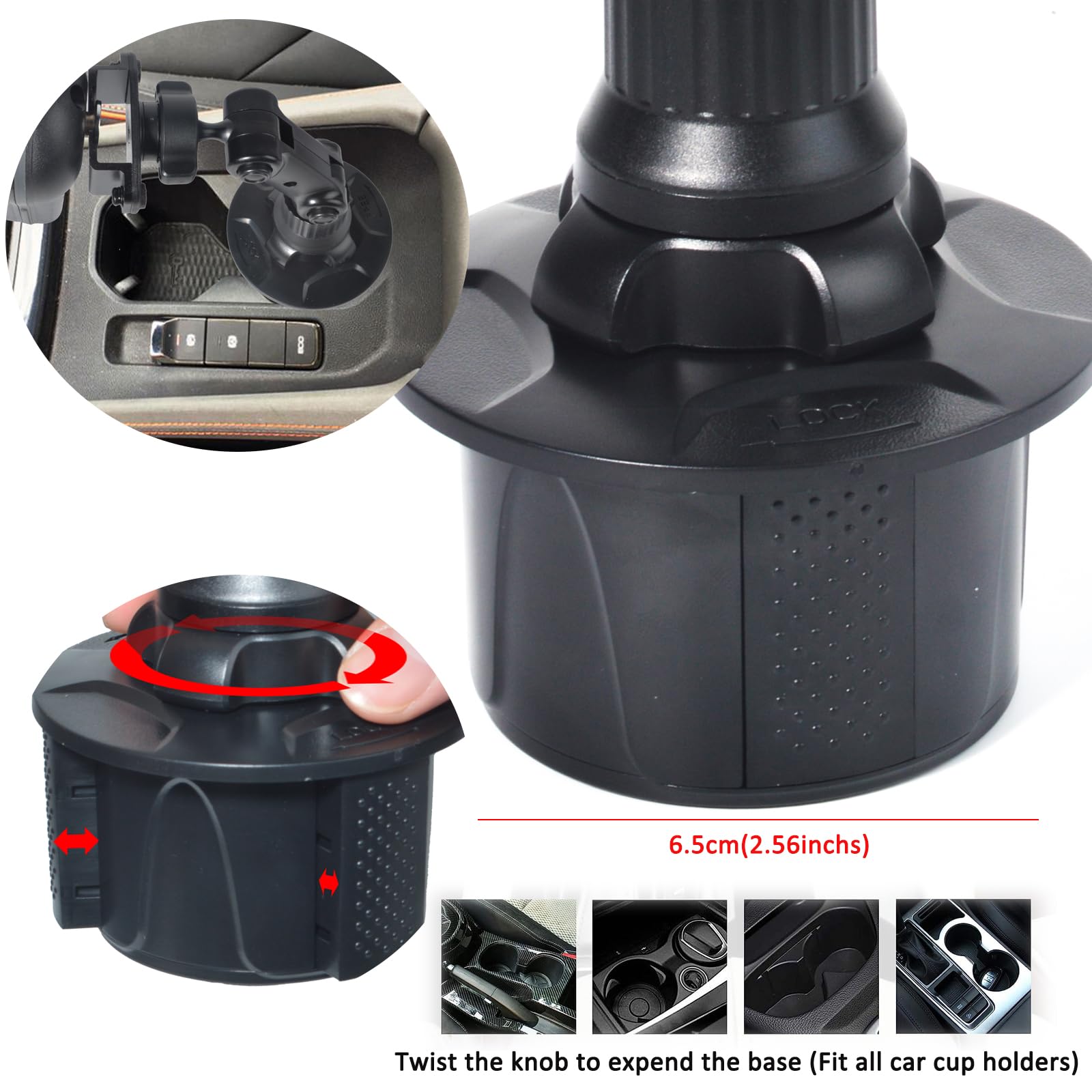 HYS Support d'autoradio compatible avec Baofeng UV5R Motorola Waklie Talkie et radio CB - Support de serrage arrière (S-2)