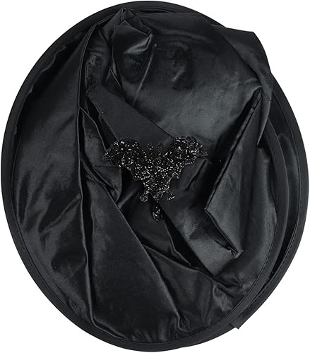 Miniatura 3 de Sombrero de bruja para mujer, sombrero de bruja grande con encaje fruncido para Halloween, accesorio para disfraz, sombrero de mago, accesorios de