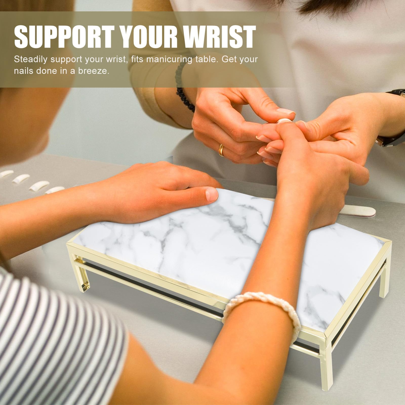 Alasum Cuscino Poggia Mani Pratico e Facile da Usare per Manicure Supporto Stabile per Polso in Cuoio Bianco per Uso Domestico e Salone