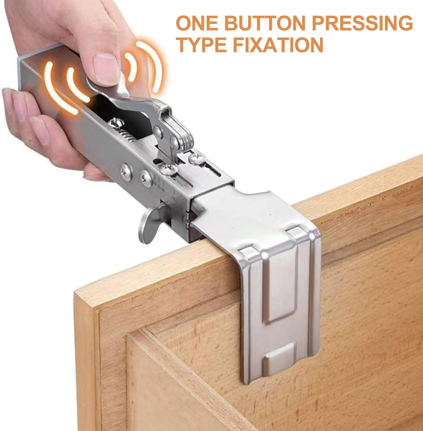 2Pcs Drawer Front Installation Clamps 21 to 50mm Width Drawer Front Clamps Right Angle Stainless Steel Adjustable Fixing Clamp with Press Handle Installation