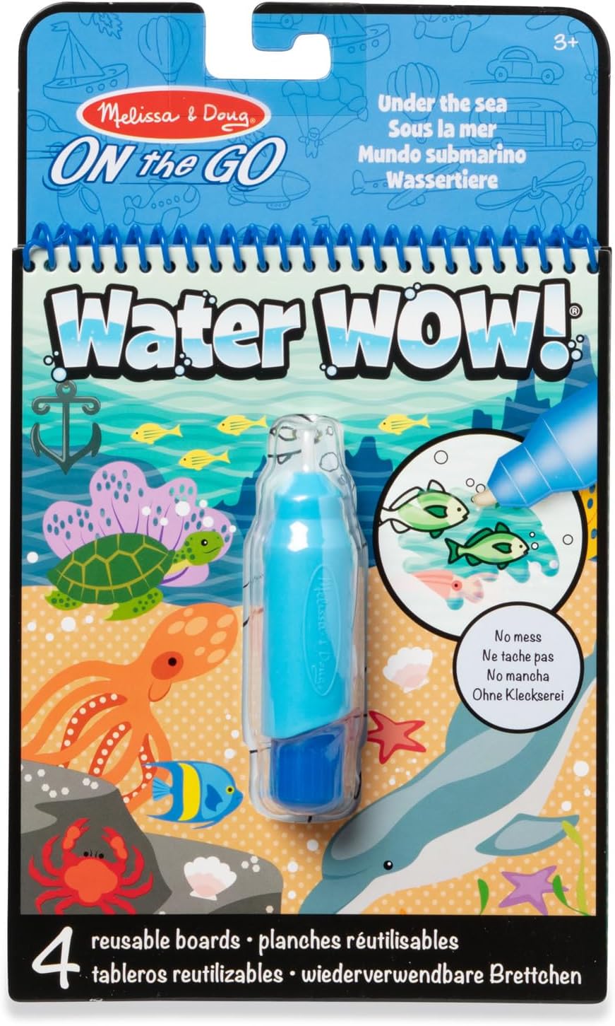 On the Go Water Wow! Reusable Water-Reveal Activity Pad - Under the Sea No Mess Paint Colouring Book - FSC Certified
