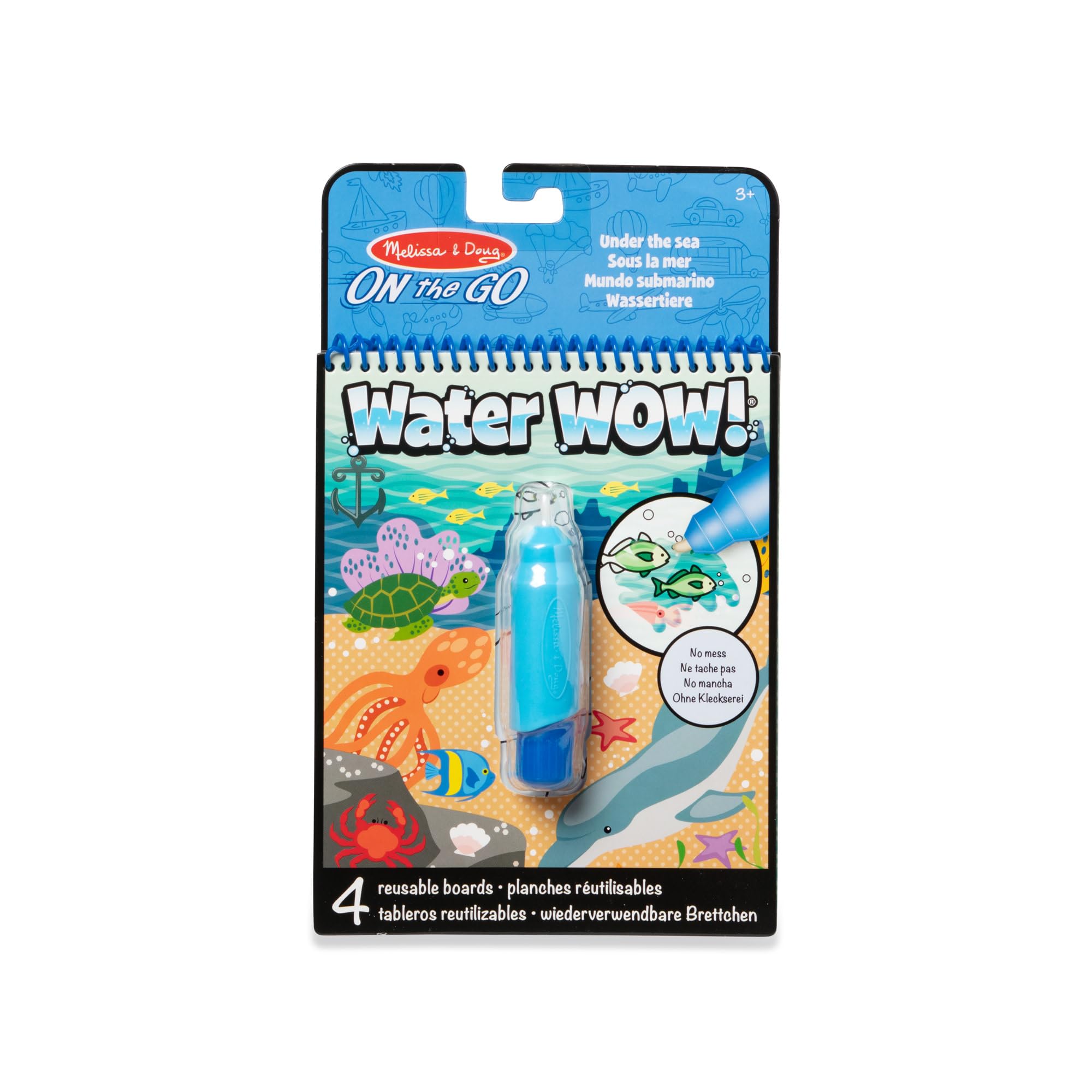 On the Go Water Wow! Reusable Water-Reveal Activity Pad - Under the Sea No Mess Paint Colouring Book - FSC Certified