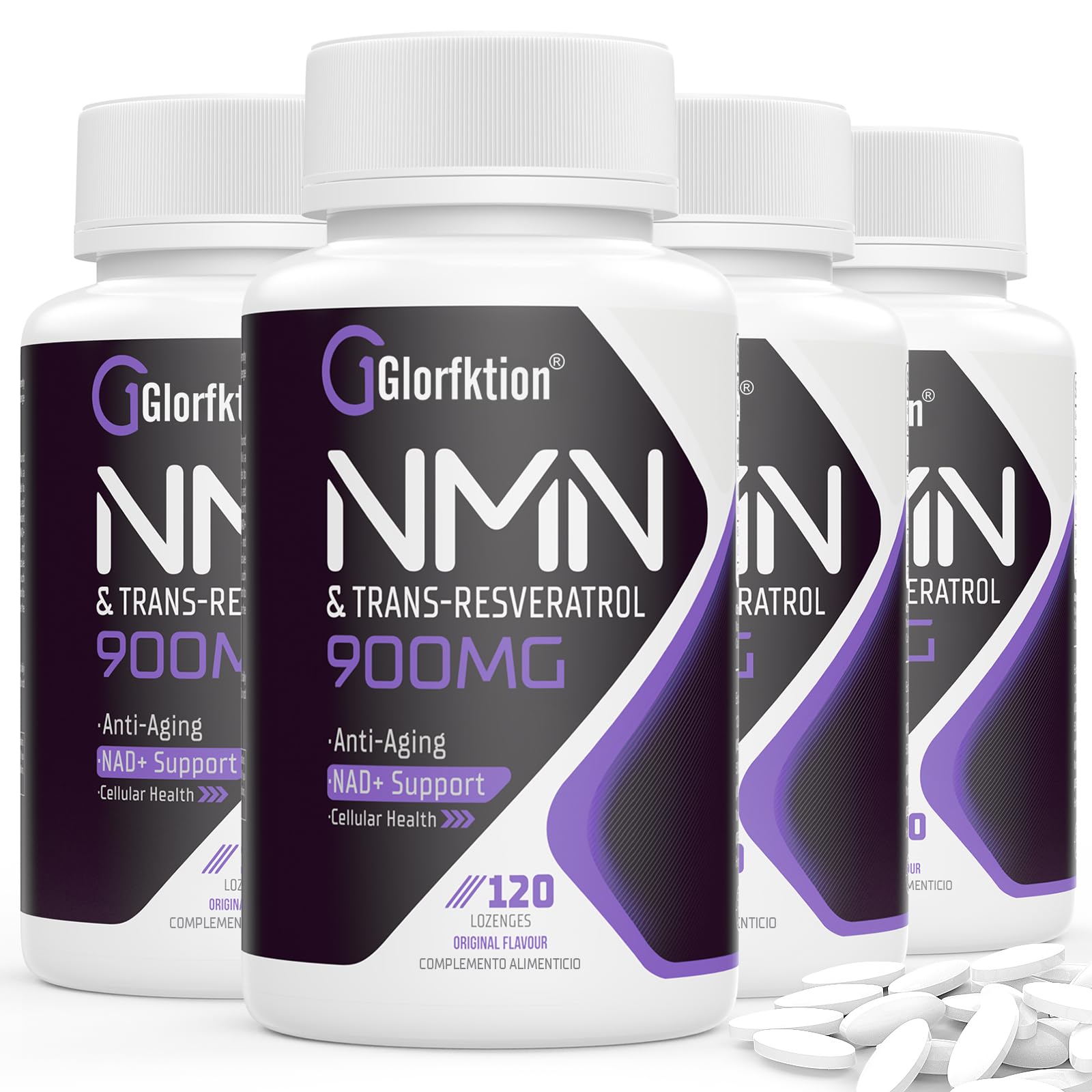 Sublingual Pastillas + 99% Trans-Resveratrol 900mg | 120 Pastillas de Acción Rápida Mejoradas con Pimienta Negra para Máxima Absorción | 950mg por Pastilla (120 unidad (Paquete de 4))