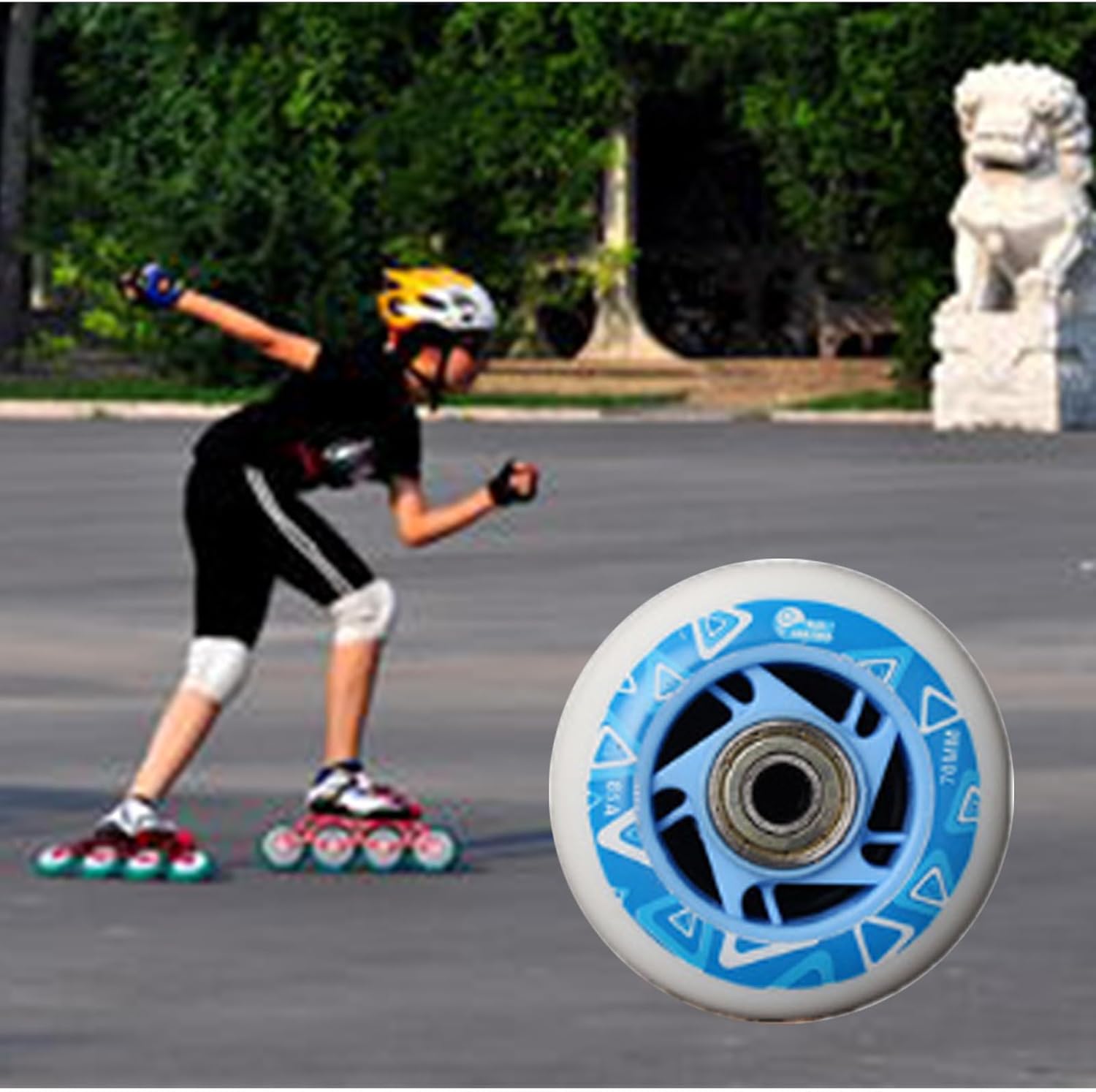 Roller Skate Wheels Outdoor/Indoor 64MM/68MM/70MM Inline Roller Skate Wheels 85A with Bearing Wheels Wheel Replacement (8-Pack)