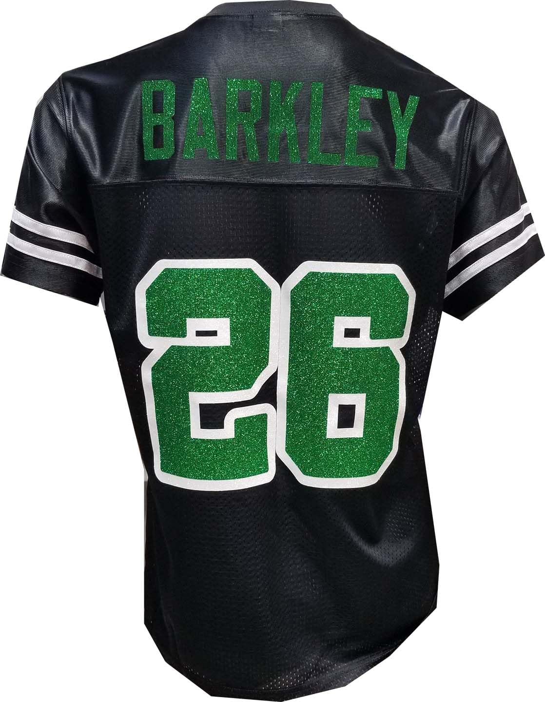 Custom Womens Blinged Football Black Mesh Jersey Saquon Barkley Size X-Large XL