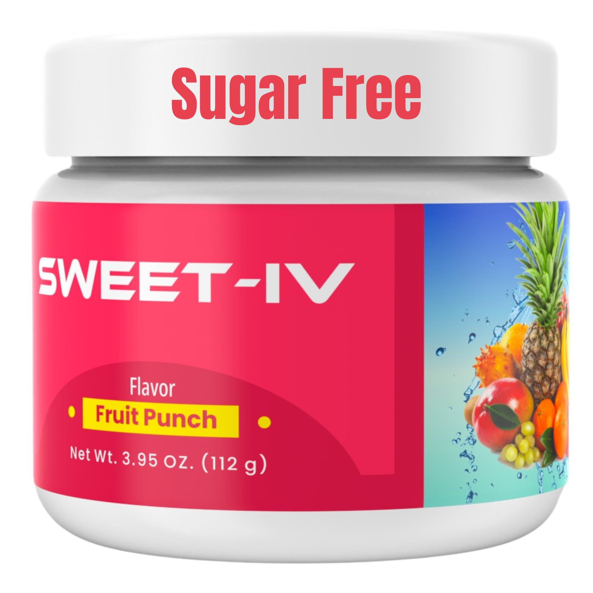 Sweet IV Electrolyte Powder – 3.9g Serving Flavored Drink Mix Magnesium, Copper – 40 Servings Magnesium Powder for Sports Enthusiasts, Athletes – Delicious and Refreshing (Fruit Punch)