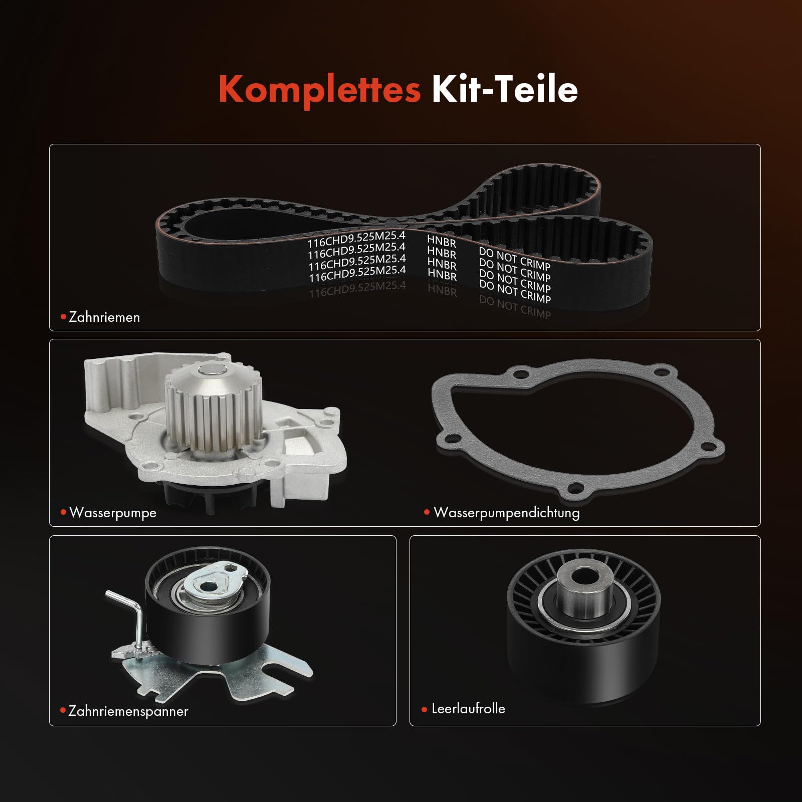 Frankberg Zahnriemensatz Zahnriemen mit Wasserpumpe Diesel Kompatibel mit C4 C4 I C5 III C8 Jumpy C-Max Focus II 307 407 607 807 S40 II S80 II V50 V70 III