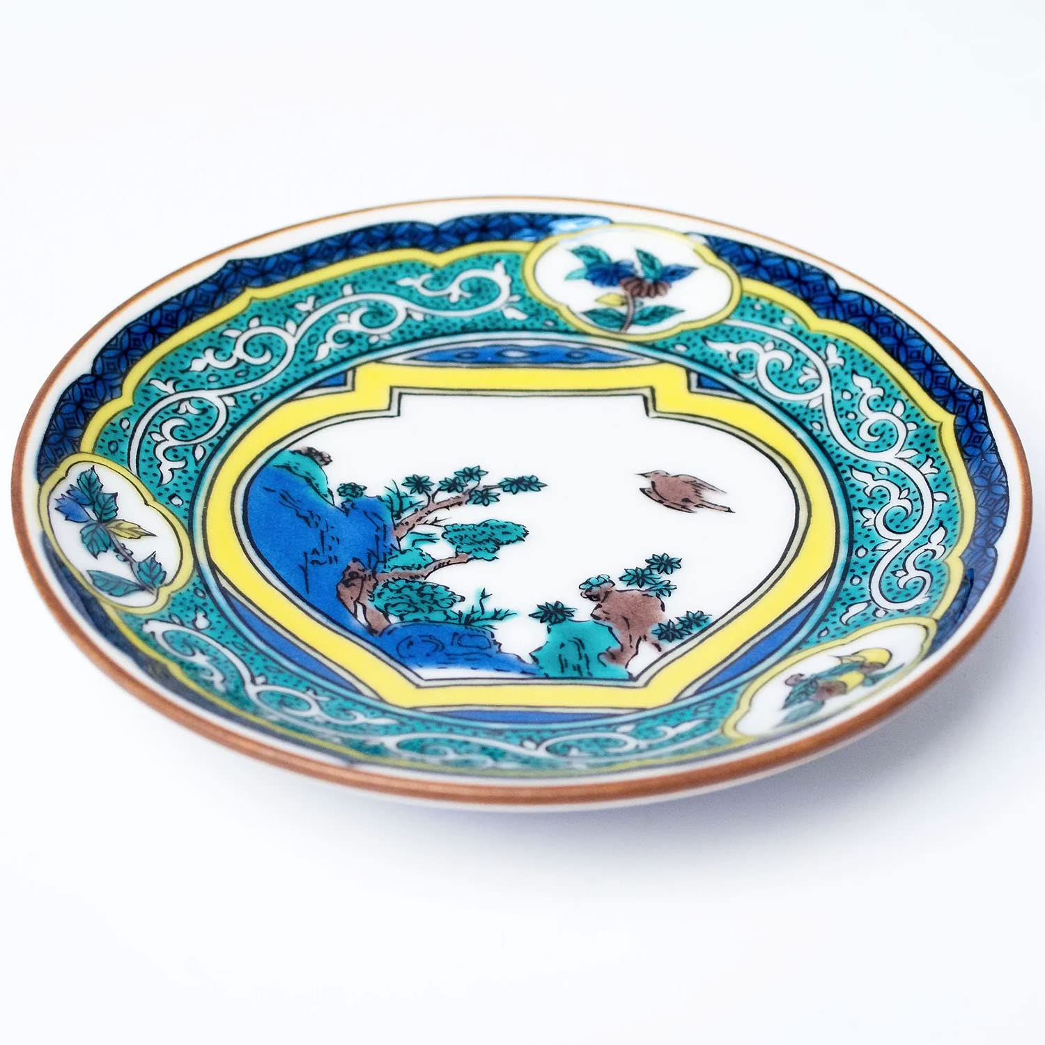 Amazon | 和座の蔵 お皿 おしゃれ 九谷焼 名品 豆皿 古九谷色絵壺花鳥