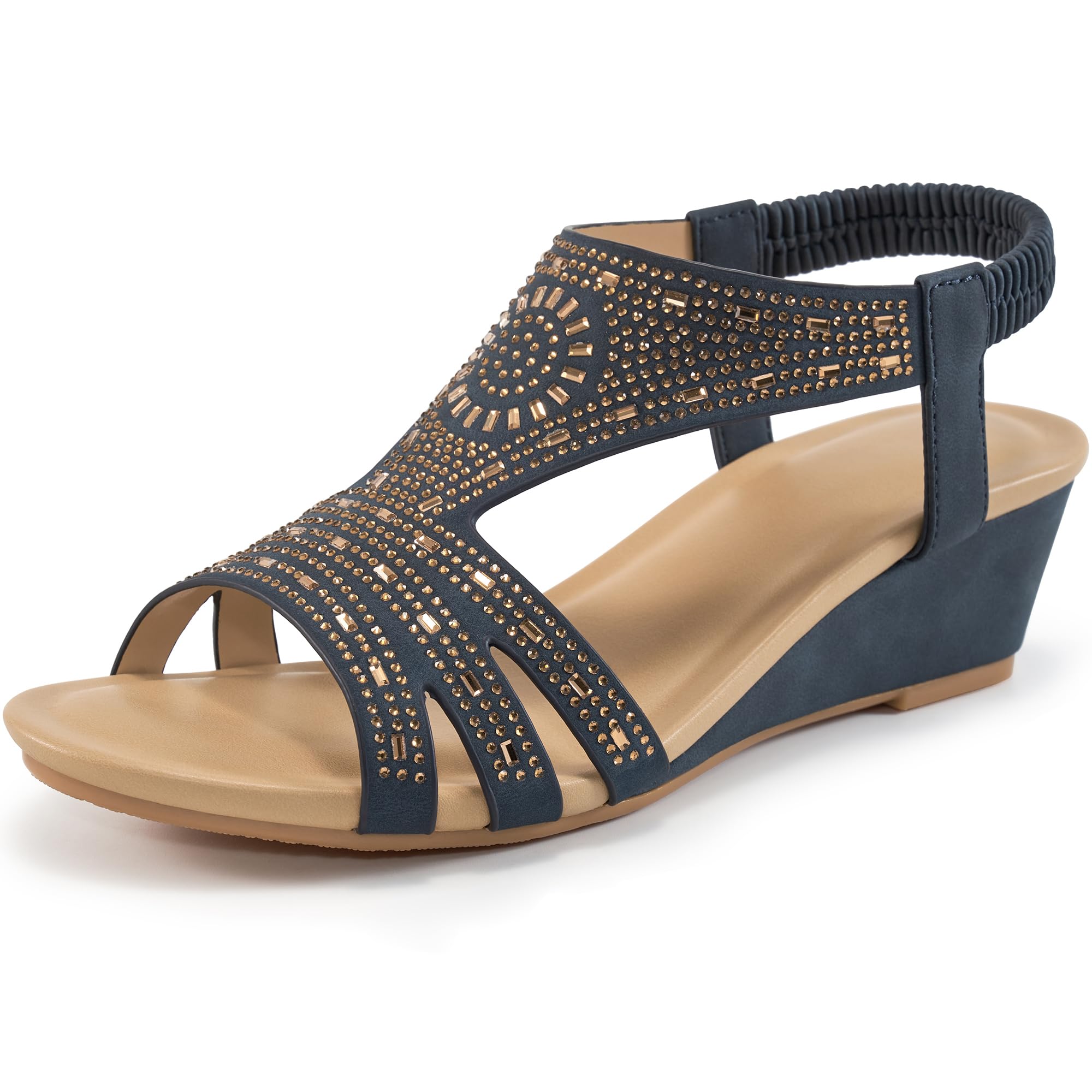 Reimferce Womens Wedge Sandals Platform - Comfortable Open Toe Wedge Sandals Women Dressy Summer - Fashion Ladies Party Wedges